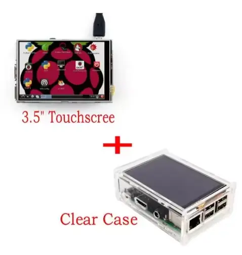 3.5" LCD TFT Touch Screen Display with Stylus for for Raspberry Pi 2 Pi 3 + Acrylic transparent Case