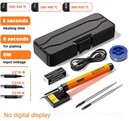 1000mAh USB LED Digital Electric Soldering Iron Kit Mini Cordless Adjustable Temperature 300-450℃ Smart Welding Solder Tool